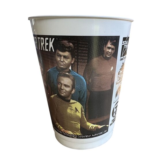 Vtg Star Trek TOS Slurpee Cup 7 Eleven Plastic Cup 1991 Kirk Spock Uhura McCoy - Picture 5 of 8